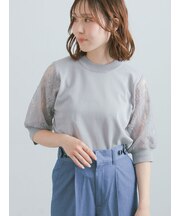 エンブロイダリースリーブニット