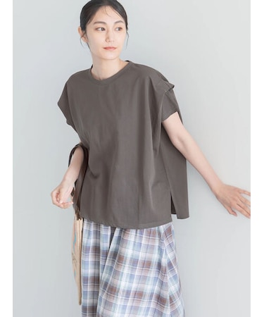 【接触冷感】ショルダータックTシャツ