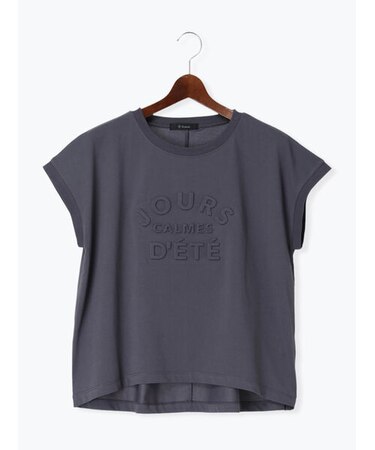 【接触冷感】エンボスロゴフレンチスリーブTシャツ