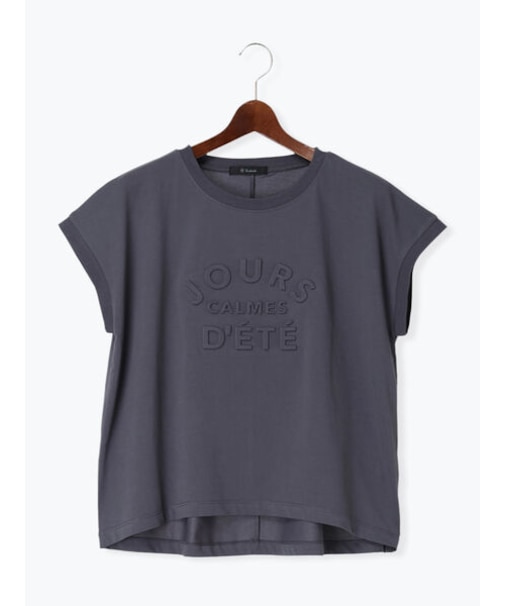 【接触冷感】エンボスロゴフレンチスリーブTシャツ