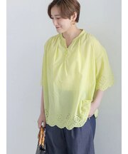コットンレースブラウス