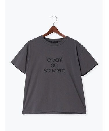 【接触冷感】ステッチ刺繍ロゴレギュラーTシャツ