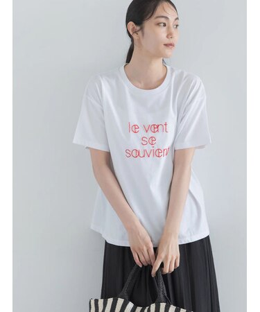 【接触冷感】ステッチ刺繍ロゴレギュラーTシャツ