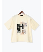 【接触冷感】モチーフレースプリントTシャツ
