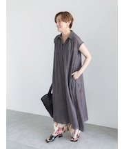 シャンブレーボイルテントマキシワンピース