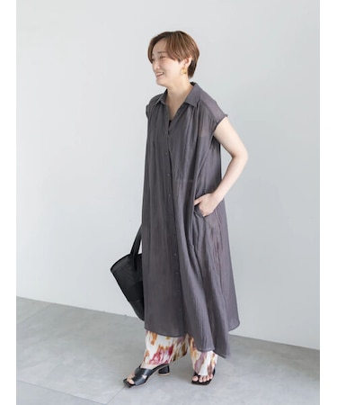 シャンブレーボイルテントマキシワンピース