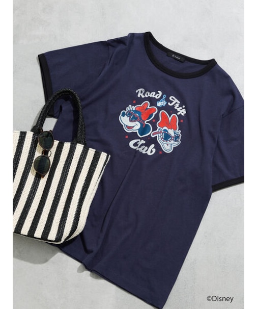 【Disney】MICKEY&FRIENDS/リンガーTシャツ