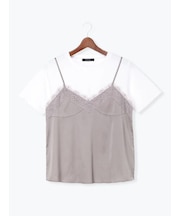 サテンキャミドッキングTシャツ