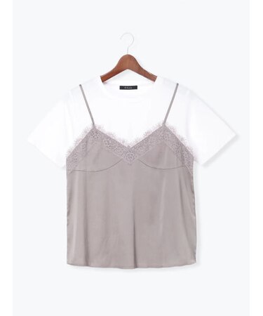 サテンキャミドッキングTシャツ
