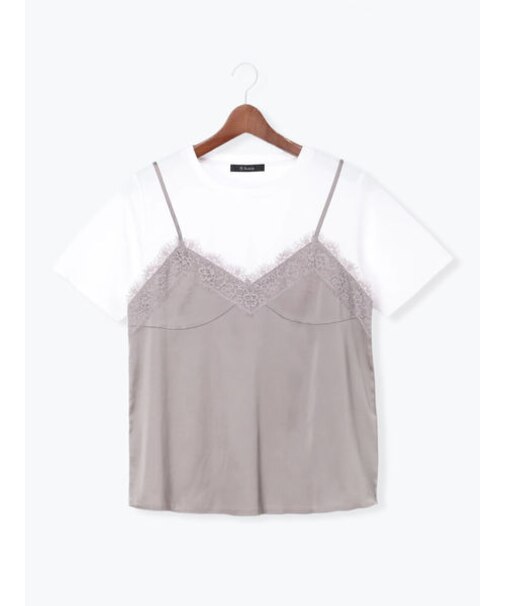 サテンキャミドッキングTシャツ