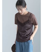 サテンキャミドッキングTシャツ