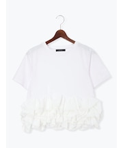ナイロンフリルドッキングTシャツ