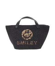 SMILEY柄生地刺繍トートバッグ