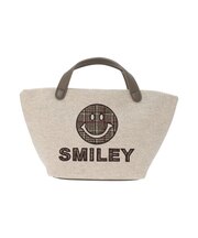SMILEY柄生地刺繍トートバッグ