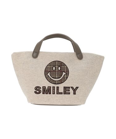 SMILEY柄生地刺繍トートバッグ