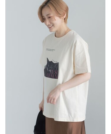 アニマルフォトプリントTシャツ