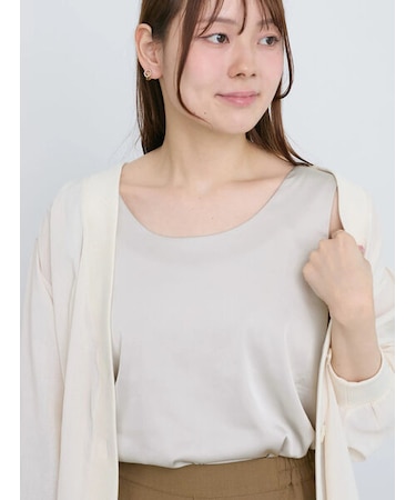 前後2WAYサテン&カットタンクトップ