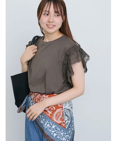 レーススリーブTシャツ