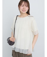 チュールレイヤードTシャツ