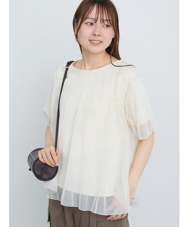 チュールレイヤードTシャツ