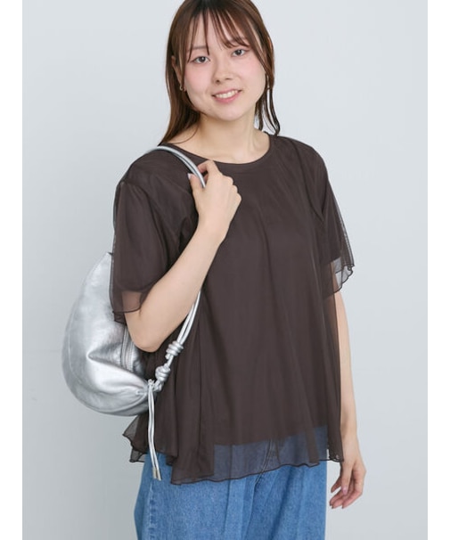 チュールレイヤードTシャツ