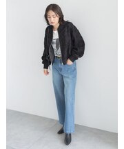 ミッドライズストレートワイドデニムパンツ