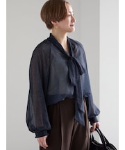 シフォンパターンアソートボウタイブラウス
