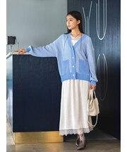 レースヘムサテンスカート