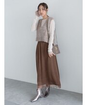 レースヘムサテンスカート