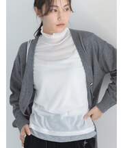 配色レイヤードハイネックプルオーバー