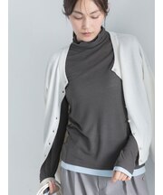 配色レイヤードハイネックプルオーバー