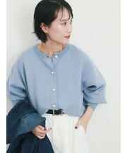 【WEB限定】パール釦カーディガン《吸湿発熱/帯電防止》