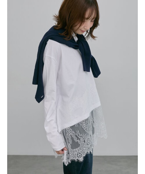 レースコンビネーションTシャツ