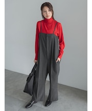 ヘリンボーンツィードサロペットパンツ