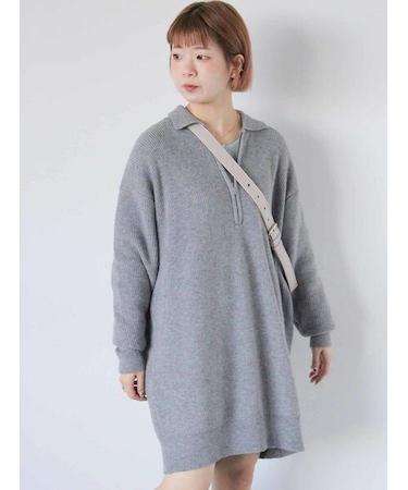 ◎襟付きハーフジップビッグニット