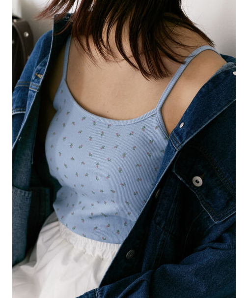 小花柄カップ付きキャミソール