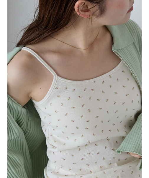 小花柄カップ付きキャミソール