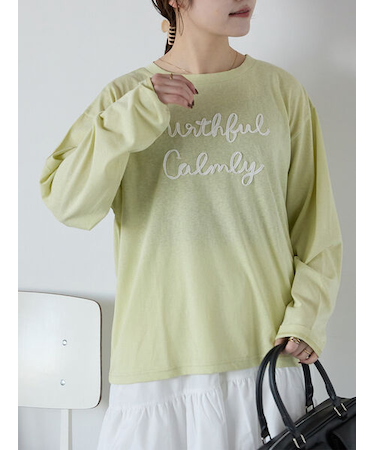 テープ刺繍シアーカットソー