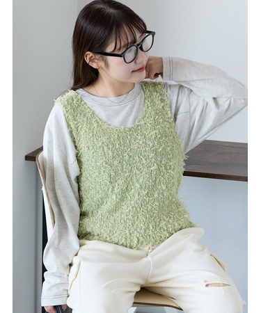チュールヤーンニットベスト