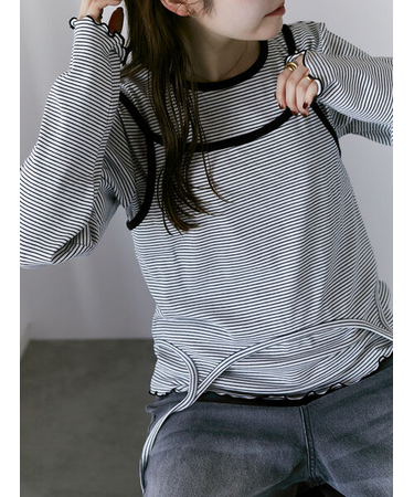 ボーダーキャミセットカットソー