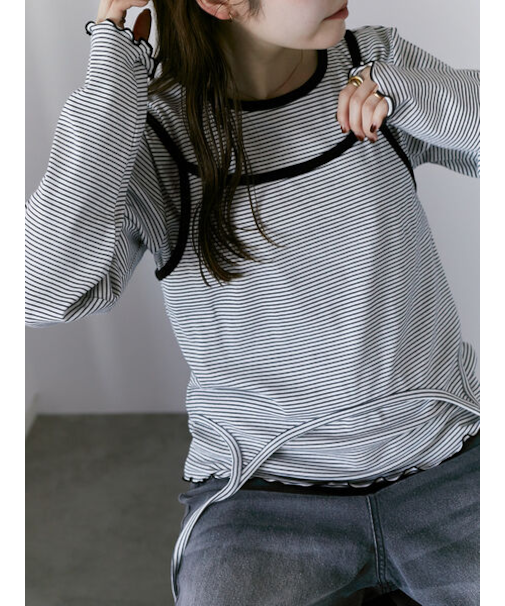 ボーダーキャミセットカットソー