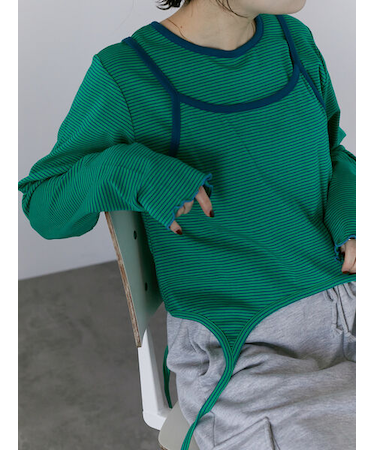 ボーダーキャミセットカットソー