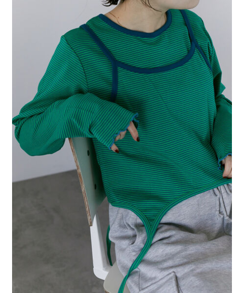 ボーダーキャミセットカットソー