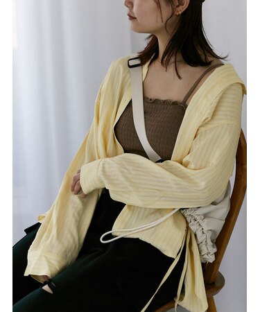 柄アソートサイドリボンオーバーシャツ