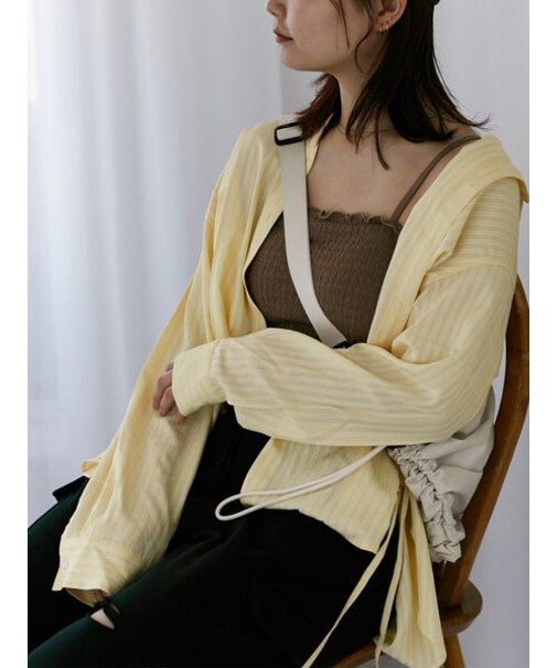 柄アソートサイドリボンオーバーシャツ