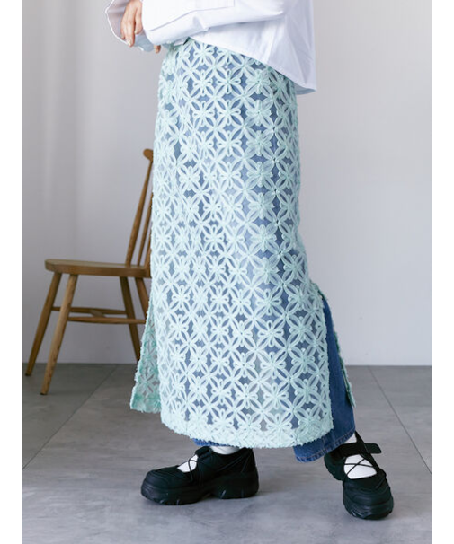 2WAY花レーススカート(セットアップ可)