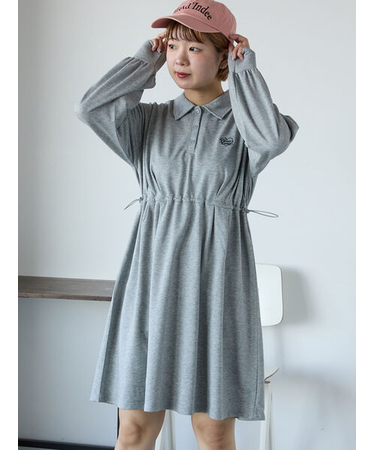 襟付きカットミニワンピース