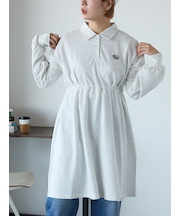 襟付きカットミニワンピース