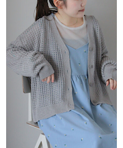 ラメメッシュVネックカーディガン