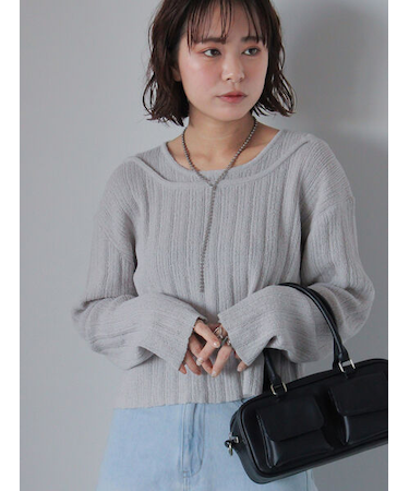 レイヤード風ニットプルオーバー